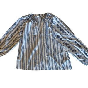 Old Navy Blue & White Striped Floaty Cotton Blouse Size Small